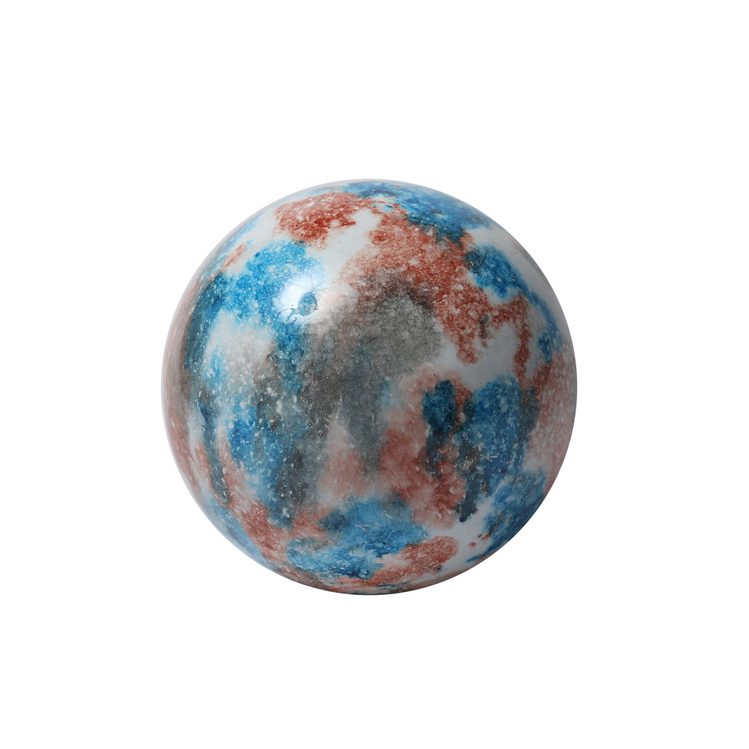 Dekokugel - Edelstahl - Marmoroptik - D: 9cm - grau, blau, rot