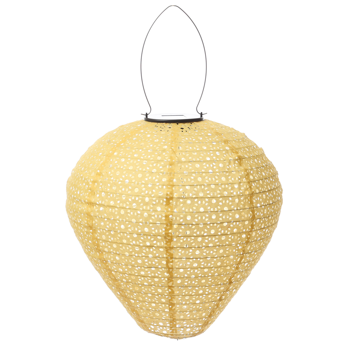 LED Solar Lampion Ballon - mit Blumenmuster - H: 30cm - D: 30cm - Lichtsensor - bunt - 4er Set