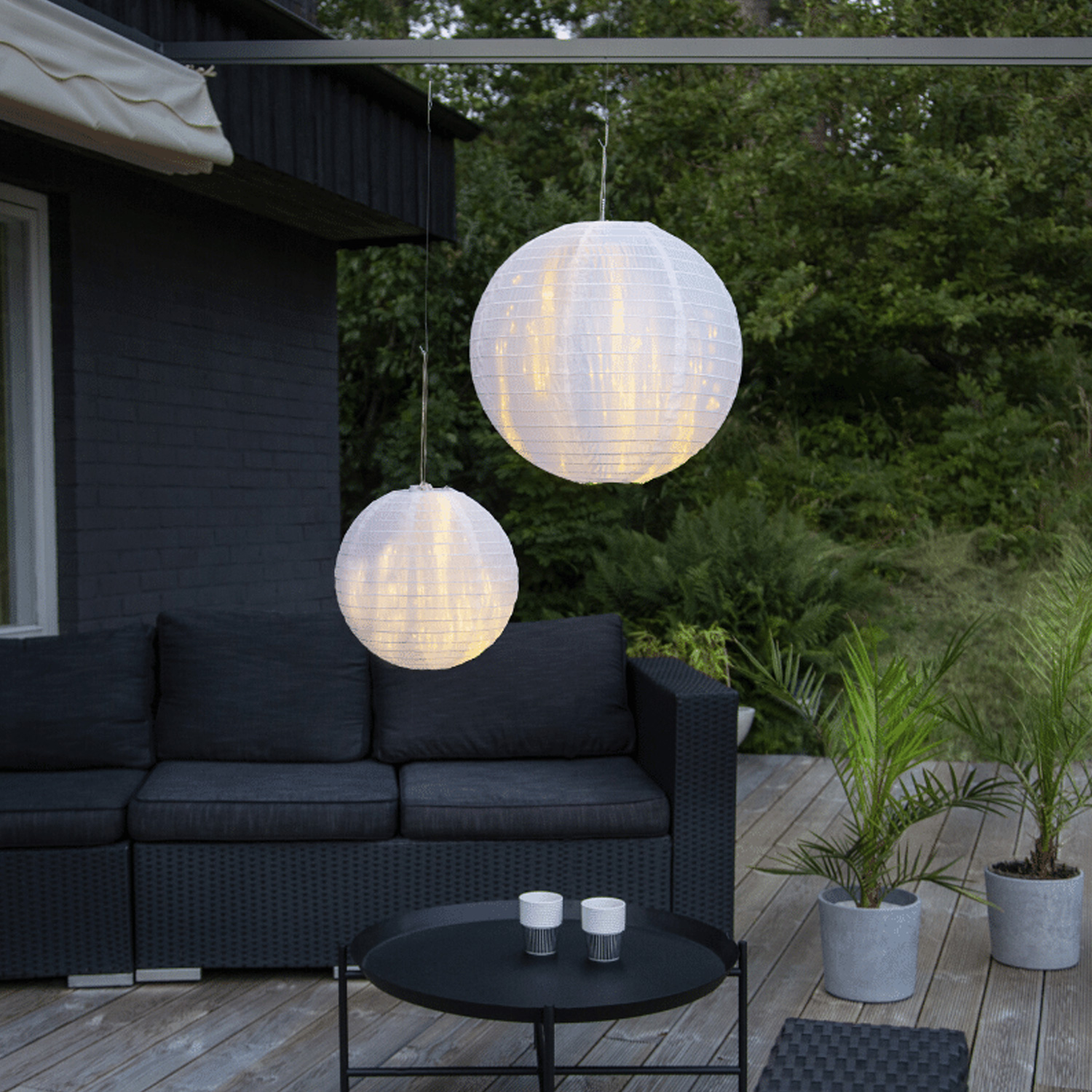 Lampion FESTIVAL - D: 40cm - für Hängefassungen oder Lichterketten - weiß - für Außen