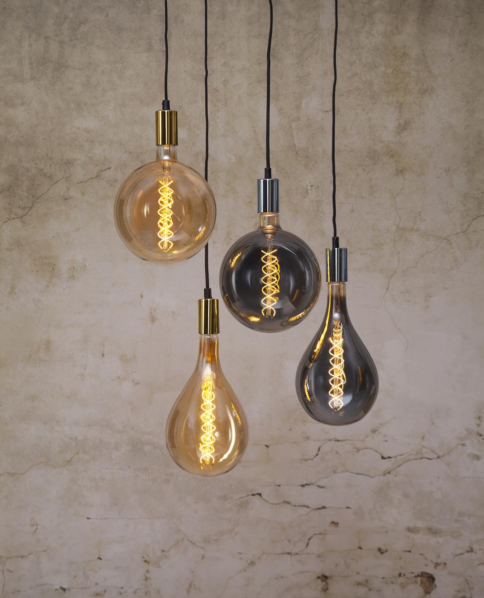 LED DEKO Leuchtmittel VINTAGE SPIRAL AMBER 165mm - E27 - 6W - WW 2000K - 250lm - dimmbar