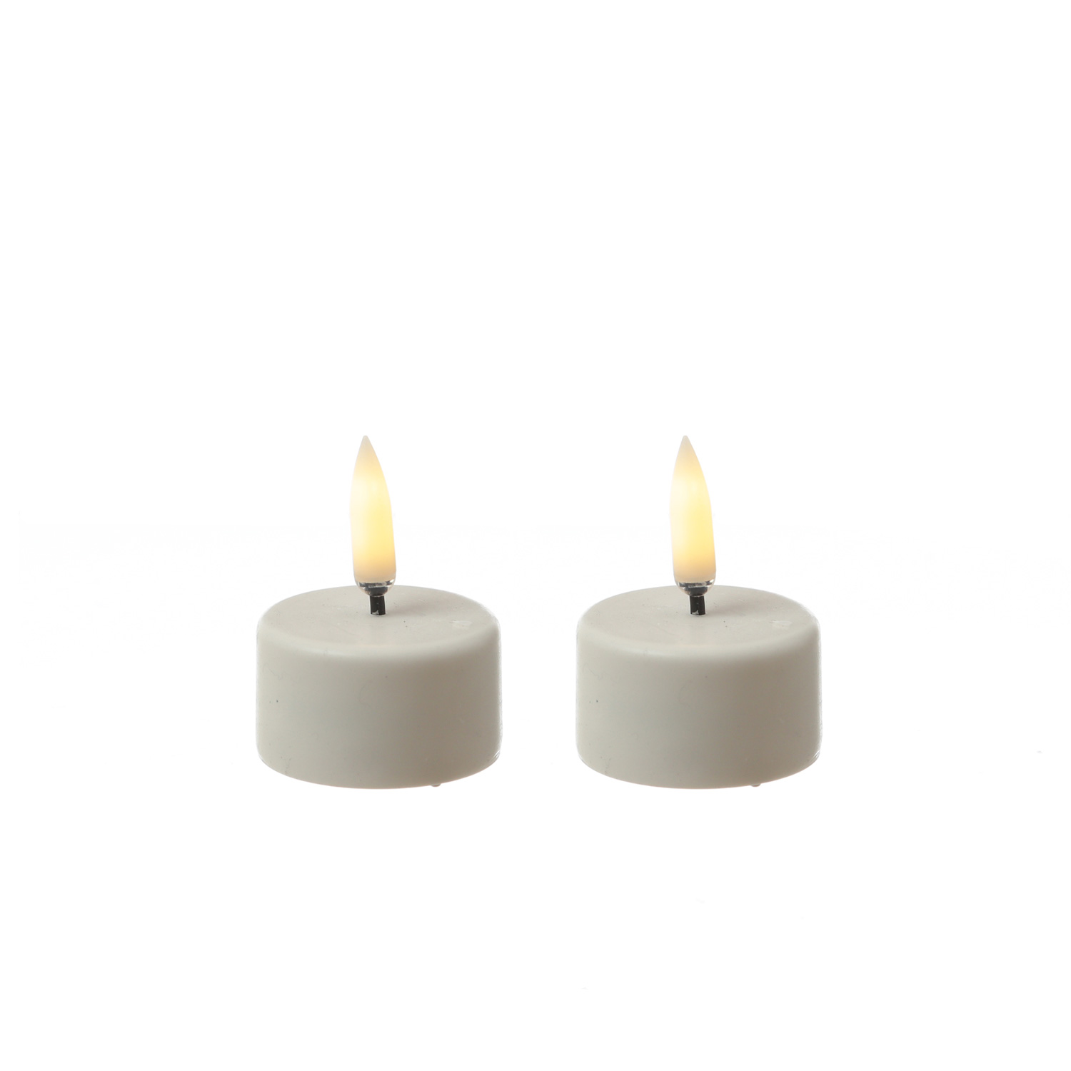 LED Teelichter THEA - D: 4cm - H: 5,3cm - Timer - Batteriebetrieb - weiß - 2er Set