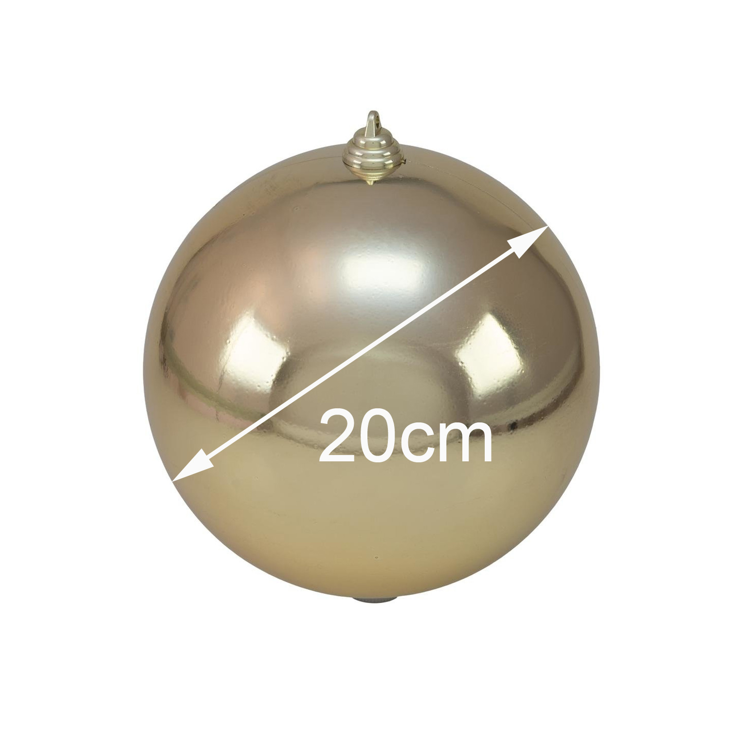 XL Dekokugel 20cm - Baumkugel - cappuccino glänzend - Innen&amp;Außen - robustes Polyethylen