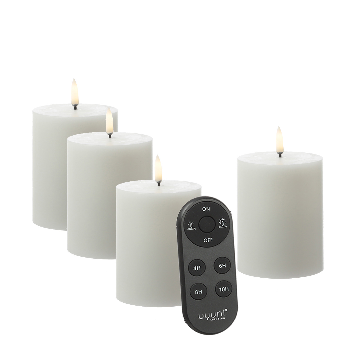 LED Kerzenset THEA - inkl. Batterien/Fernbedienung - H: 10cm - bis zu 1000 Std. - weiß - 4er Set