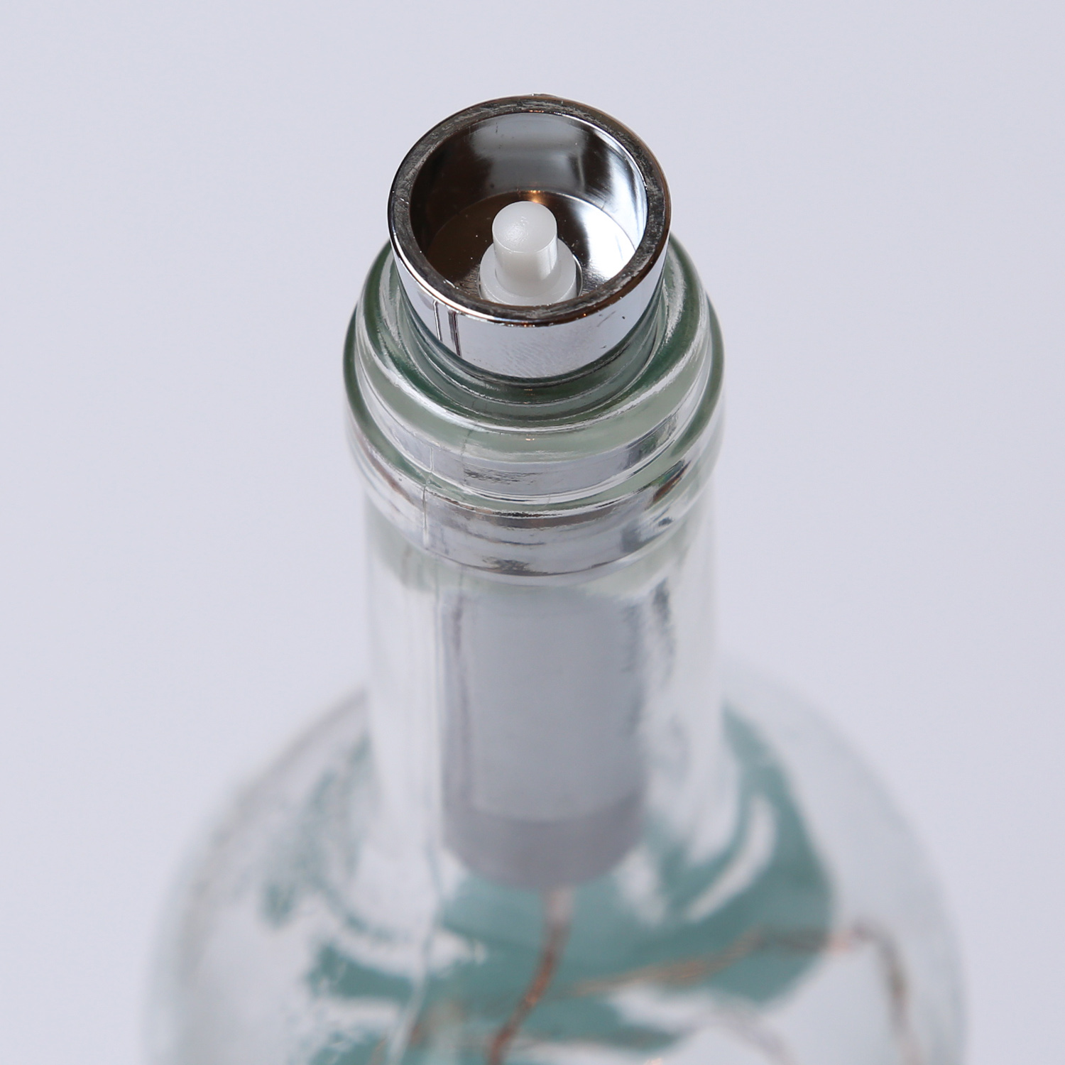 LED Lichterkette KORKEN - Flaschenverschluss - 15 warmweiße LED - 70cm - Timer - silber