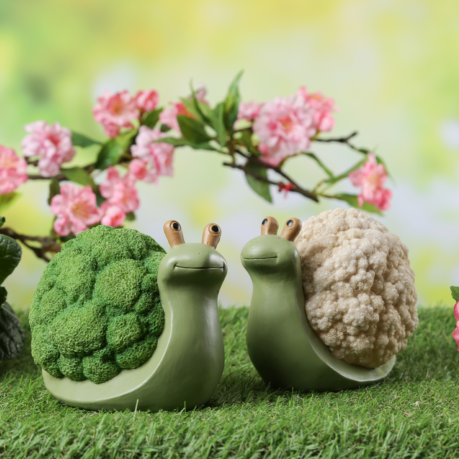 Schnecke BLUMENKOHL - Gartenfigur - Dekofigur - Polyresin - H: 11cm - für Außen
