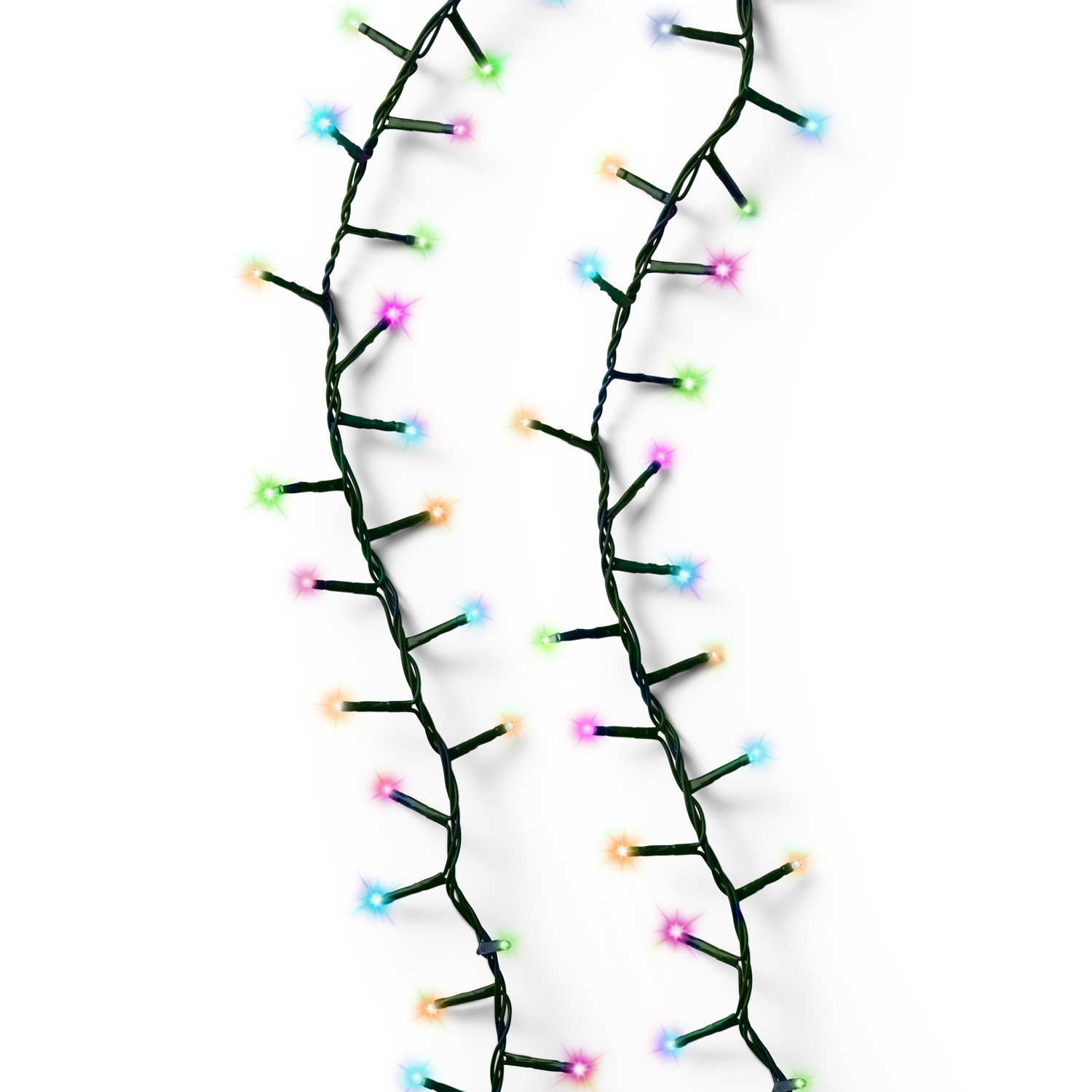 LED Lichterkette Compact Twinkle - 750 soft bunte LED - L: 16m - 8 Funktionen - Timer - Außentrafo