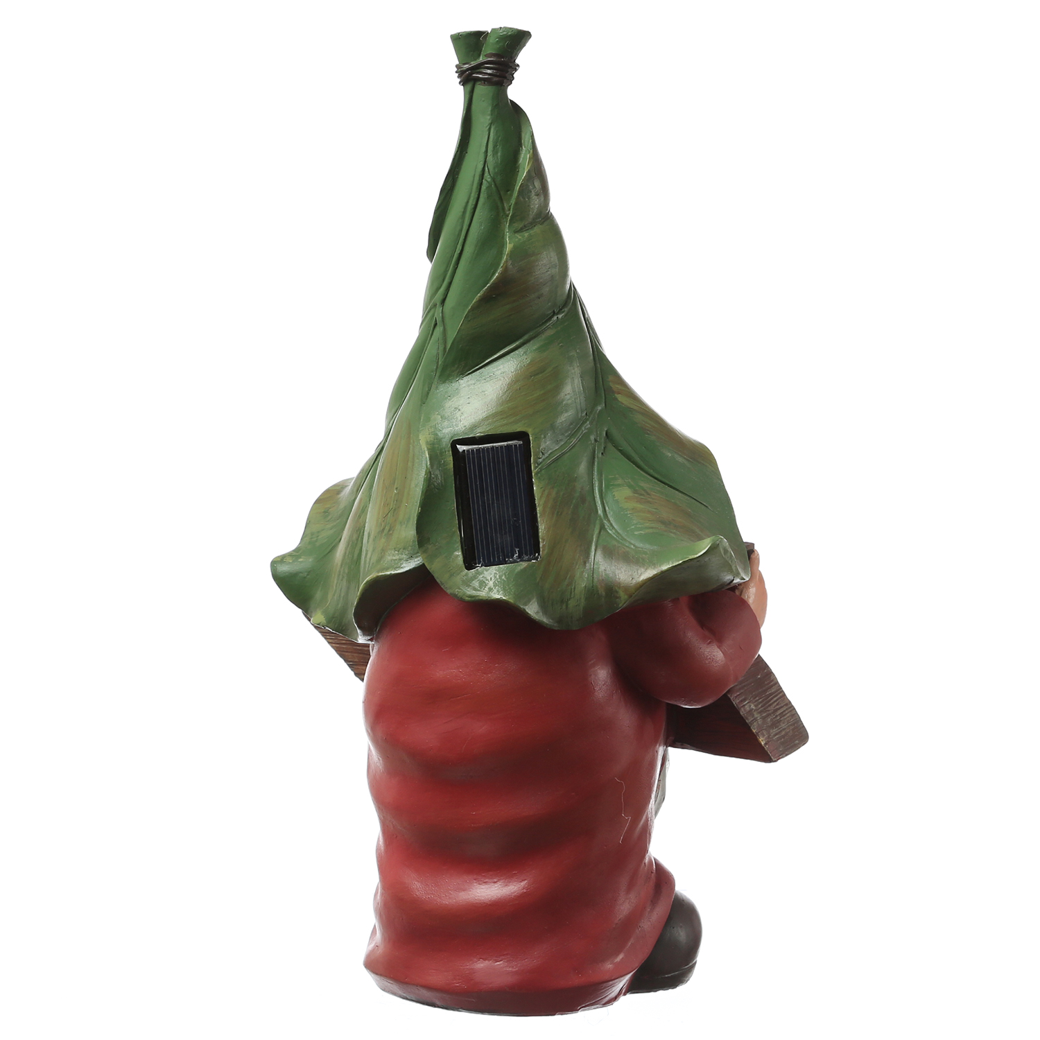 LED Solar Gartenzwerg mit WELCOME Schild - Gartenfigur - warmweiße LED - Lichtsensor - H: 33cm