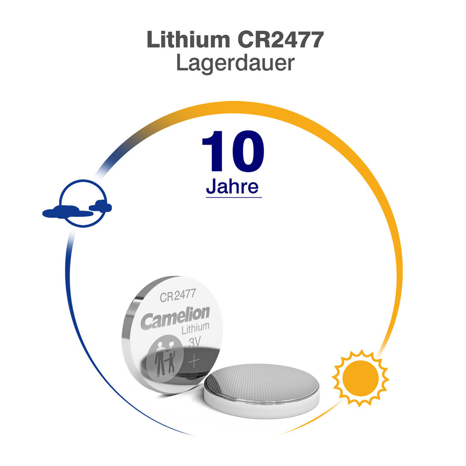 Batterie Knopfzelle CR2477 Lithium 3C