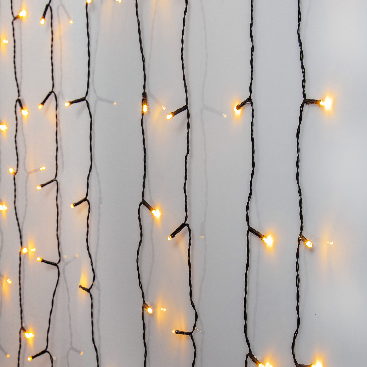LED Lichtvorhang - Serie LED - outdoor - 120 ultra warmweiße LED - L: 1,3m, H: 2,0m - schwarzes Kabel
