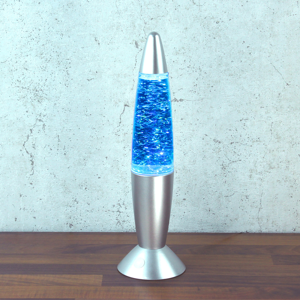 ROCKET LAMP - Lavampe - Glitzer RGB - Touchsensor - H: 36cm - wirbelnde Glitzerstückchen - silber
