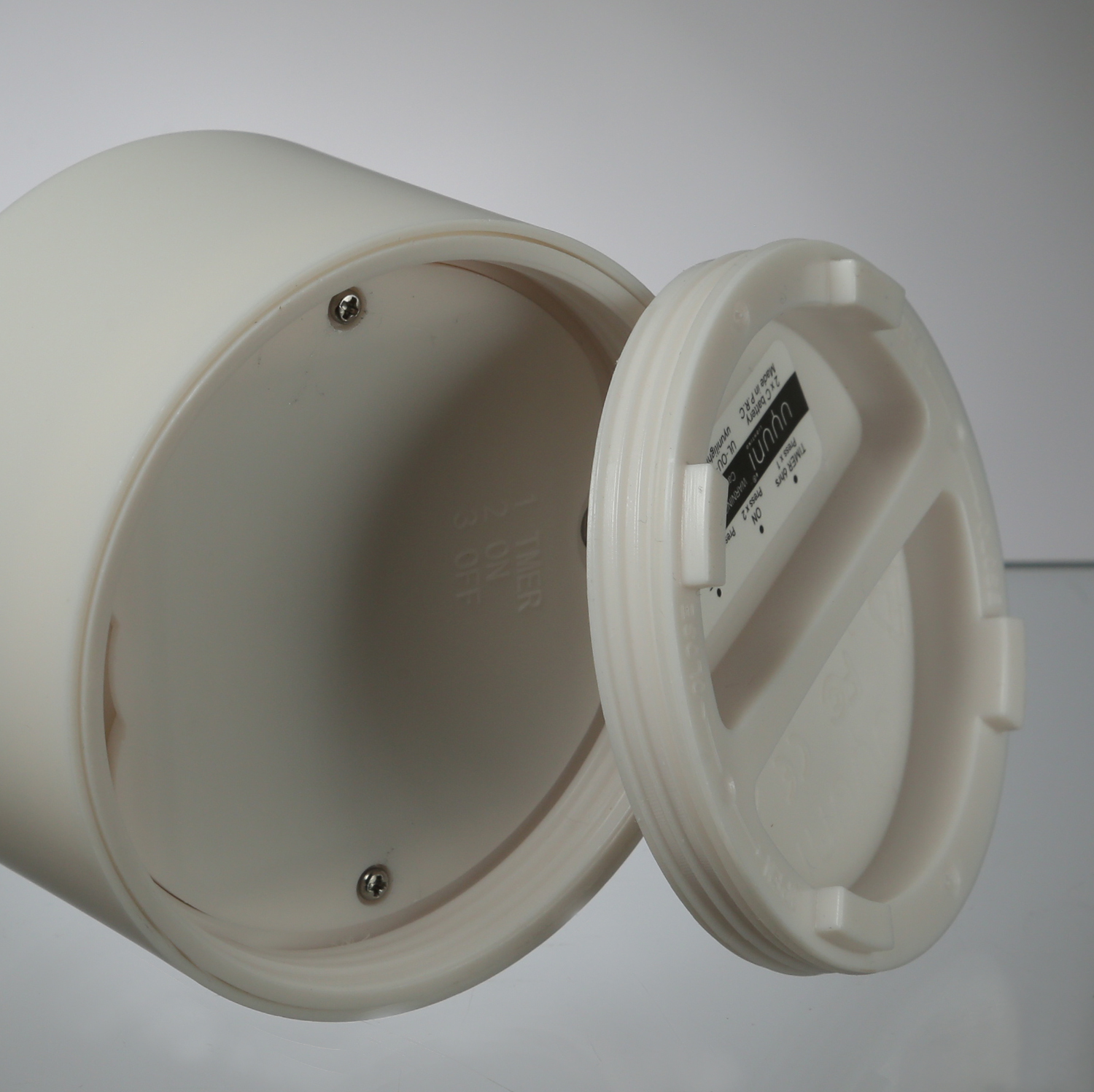 LED Kerze THEA - Kunststoff - Timer - H: 5cm - D: 8,4cm - bis zu 1000 Std.  - für Außen - weiß