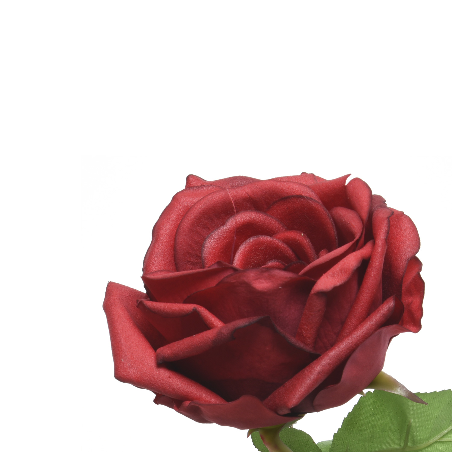 Rose am Stiel - Kunstblume - Real Touch Oberfläche - H: 68cm - rot