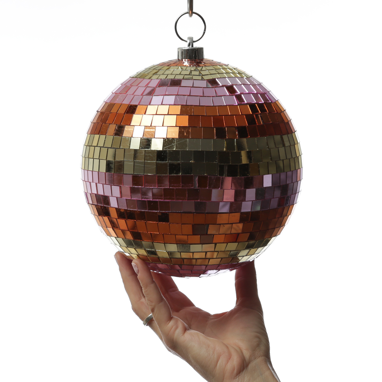 Spiegelkugel 20cm - Discokugel - Echtglas - 10x10mm Spiegel - pastellfarben