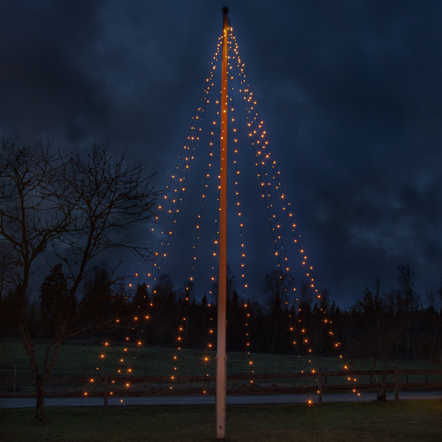 LED Baummantel für Fahnenmast - Serie LED - outdoor - 360 ultra warmweiße LED - H: 7.00m