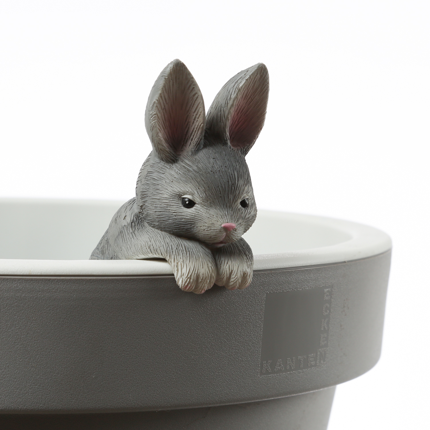 Blumentopfhänger Hase - niedliche Dekofigur als Topfhänger - Tierfigur - Polyresin - H: 11,5cm