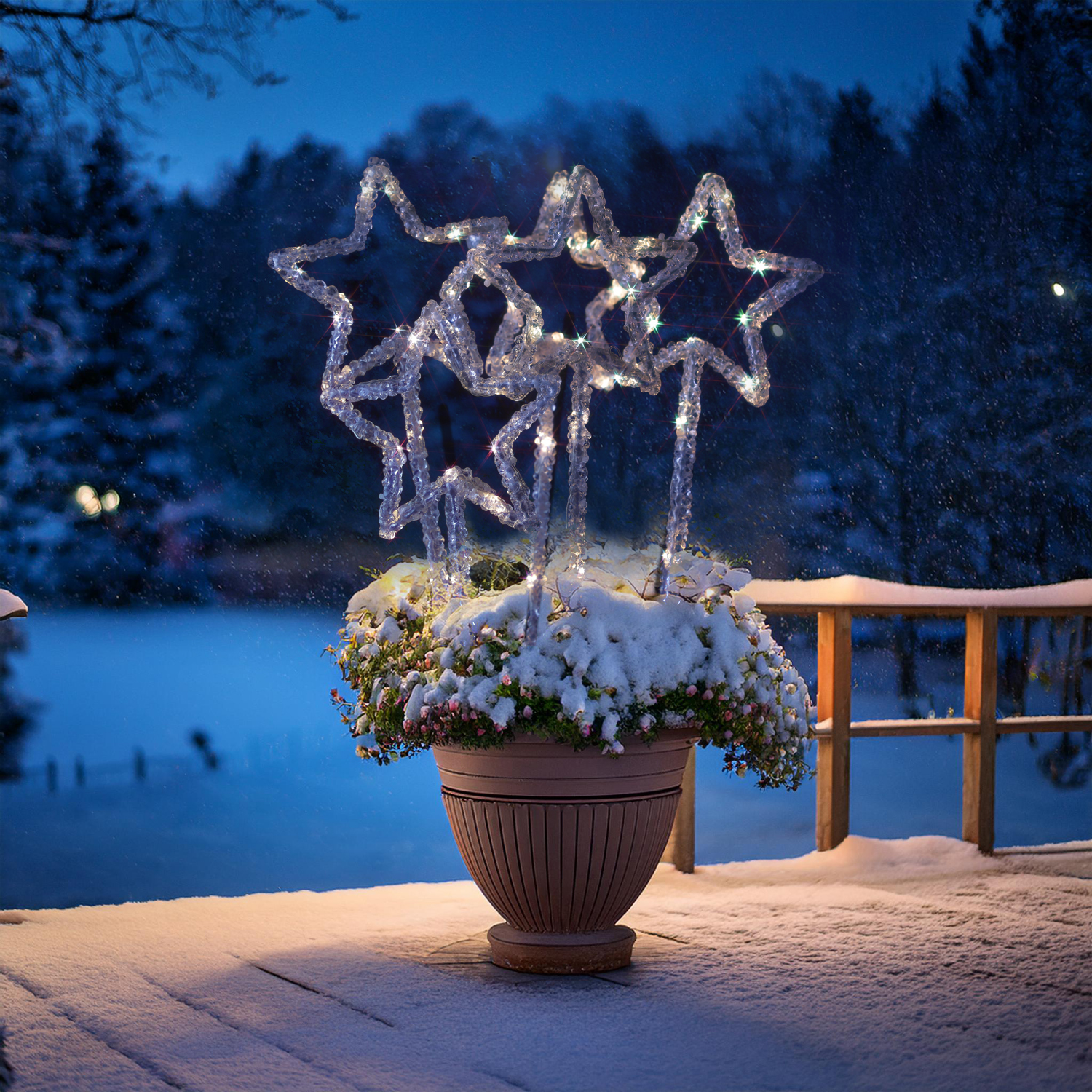 LED Zuckerstangen - je 16 kaltweiße LED - H: 25cm - Timer - inkl. Trafo - für Außen