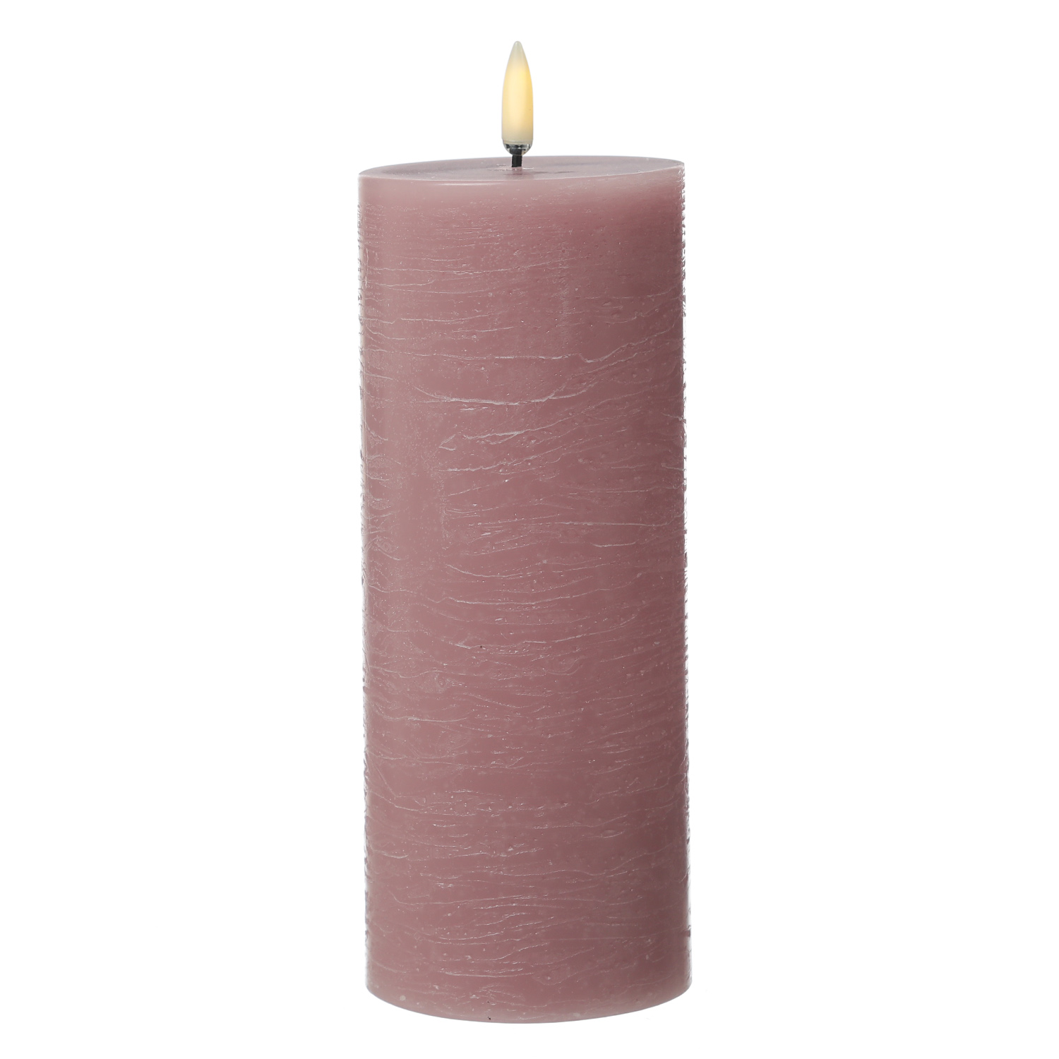 LED Kerze PIA - Rustik-Optik - Echtwachs - H: 20cm - D: 7,8cm - Timer - bis zu 1000 Std. - rosa LED Kerze PIA - Rustik-Optik - Echtwachs - H: 20cm - D: 7,8cm - Timer - bis zu 1000 Std. - rosa