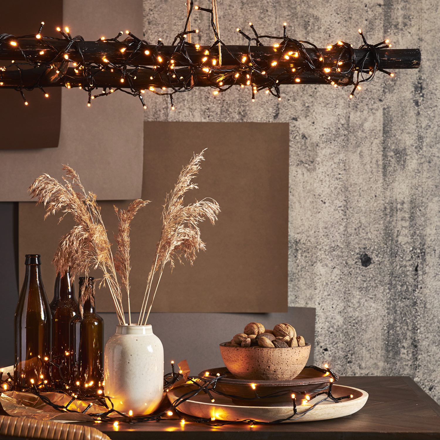LED Lichterkette - Serie LED - outdoor - 180 ultra warmweiße LED - L: 3,6m - schwarzes Kabel