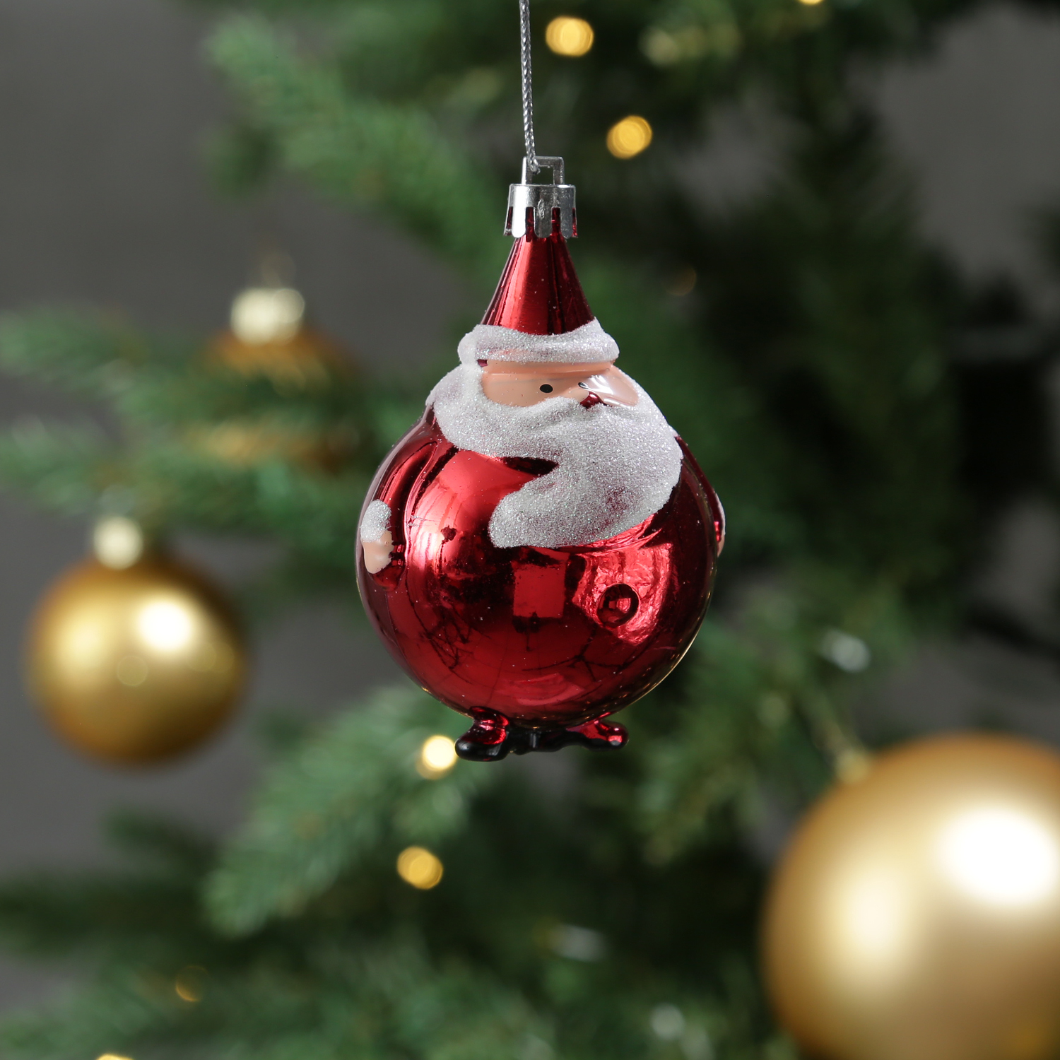 Christbaumkugel - Weihnachtsbaumkugel - bruchfest - D:3cm - glänzend matt glitzernd - rot