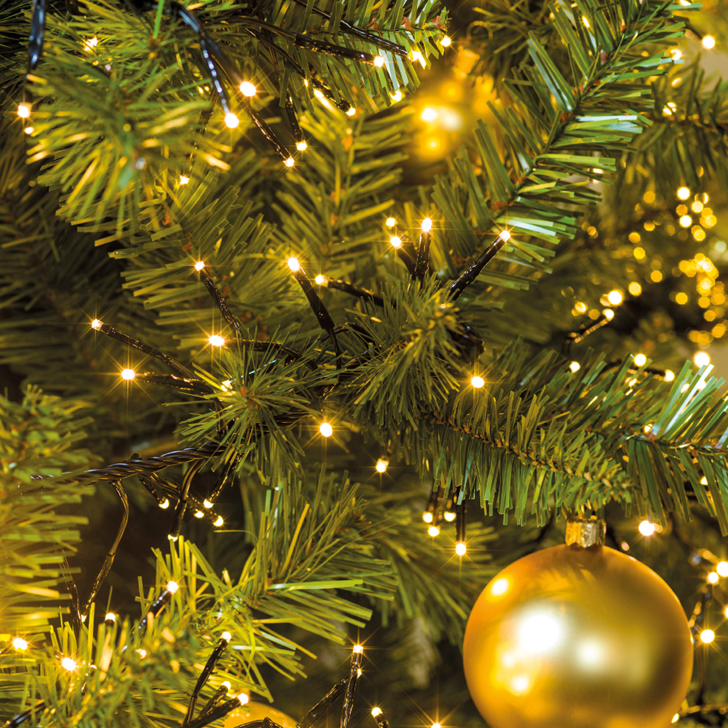 LED Büschellichterkette - Cluster - Blinkfunktion - 768 bernstein LED - L: 6m - Timer - schwarz