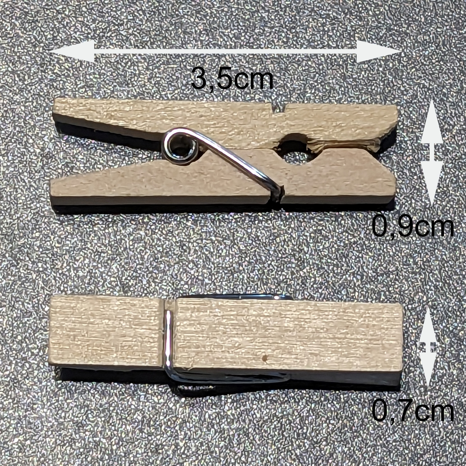 Mini Holzwäscheklammern - 24 Stück - für DIY Adventskalender - 3,5cm