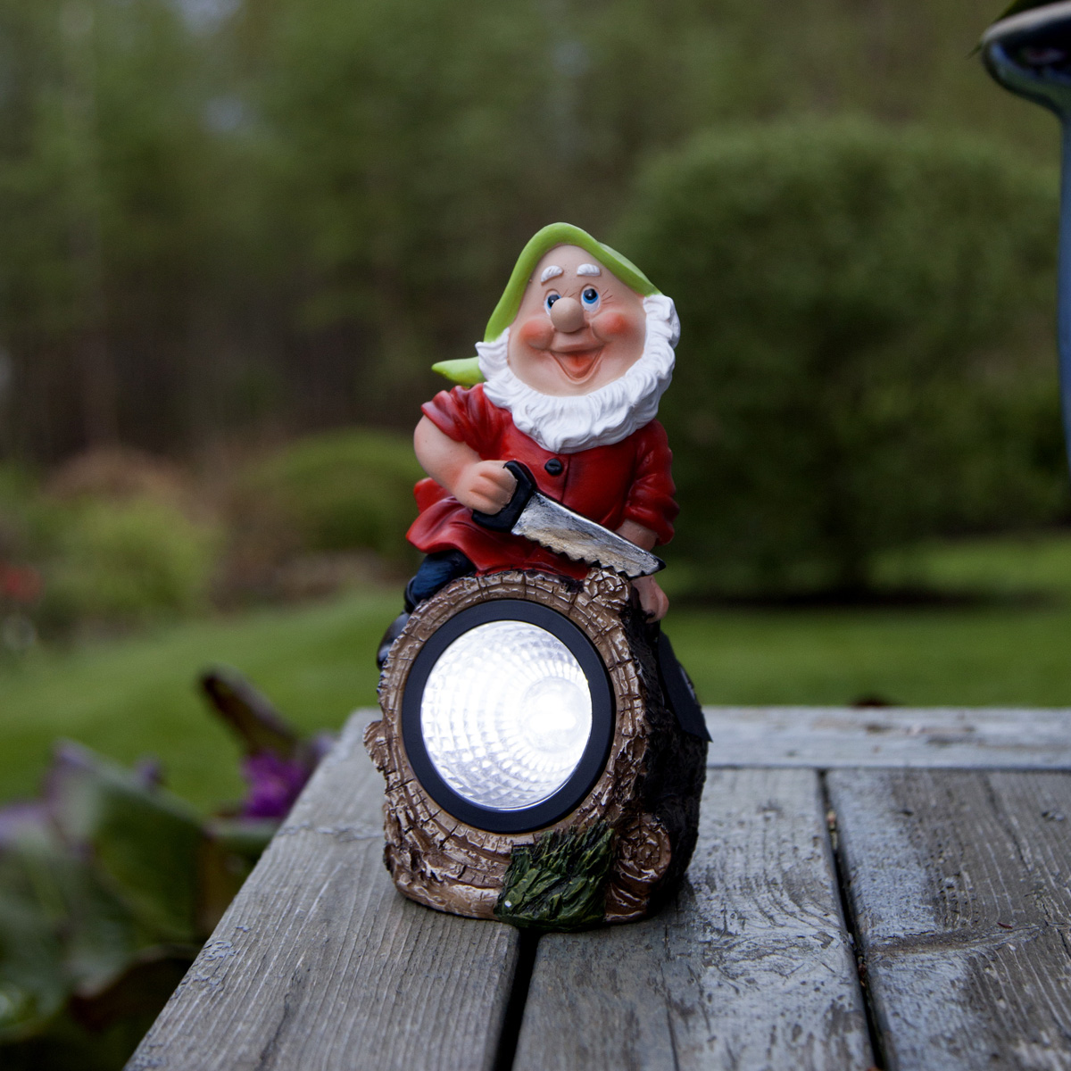 LED Solar Gartenzwerg "Gnomy" - Spot mit weißer LED - H: 21cm - Dämmerungssensor