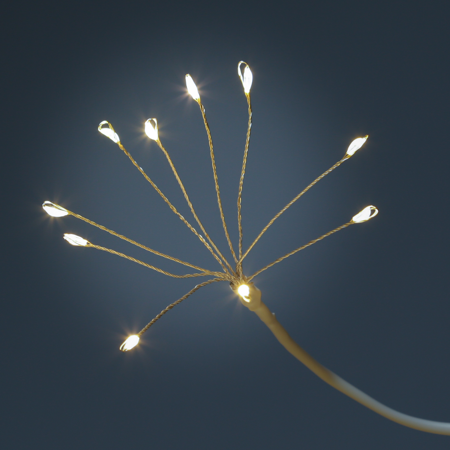LED Feuewerk Leuchte - weißer Polarstern - Pusteblume - hängend - 100LED - 8 Funkt. - Fernbedienung