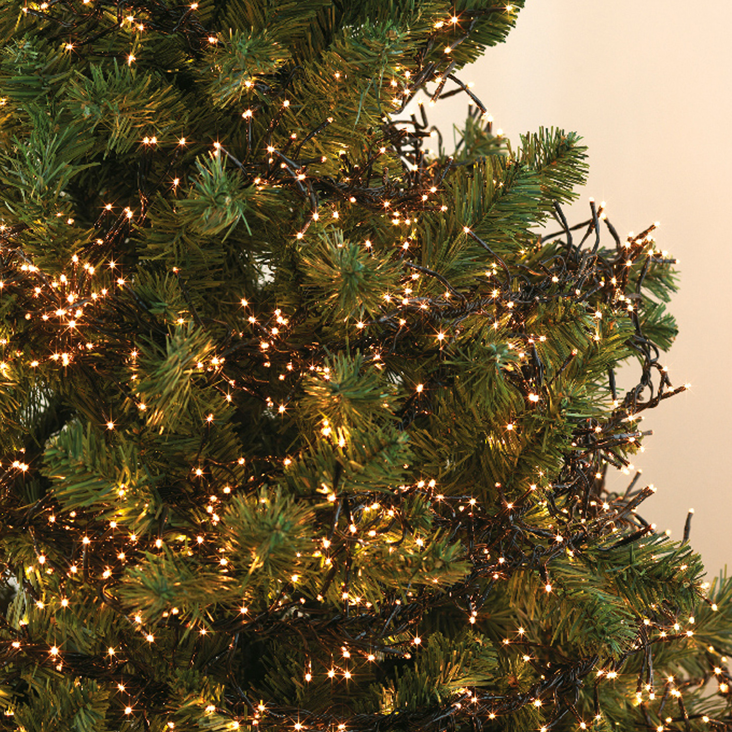 LED Büschellichterkette - Cluster - Blinkfunktion - 768 bernstein LED - L: 6m - Timer - schwarz