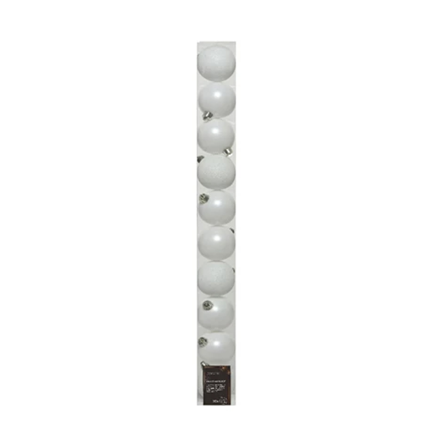 Christbaumkugel - Weihnachtskugel - bruchfest - D: 6cm - glänzend matt glitzernd - weiß - 10 Stk.