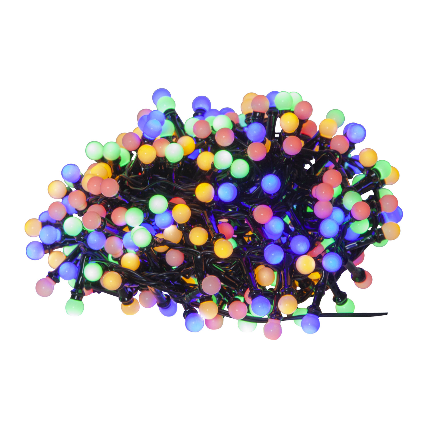 LED Lichterkette Berry Mini - 300 bunte opale LED - 6m - 8 Funktionen - Trafo - Timer - outdoor