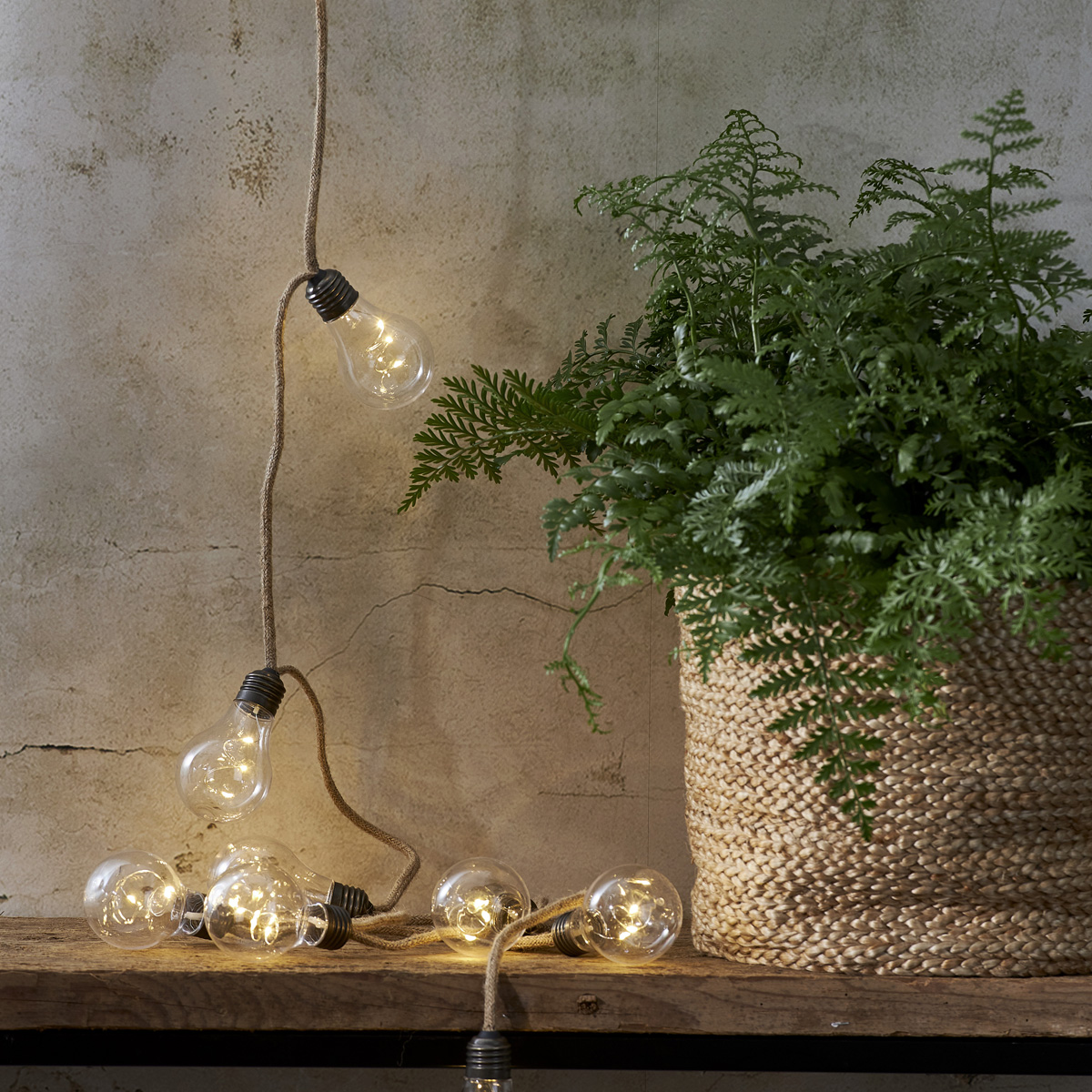 LED Lichterkette "Jutta" - 10 Glühbirnen mit je 3 LED - L: 225cm - Batteriebetrieb - transparent