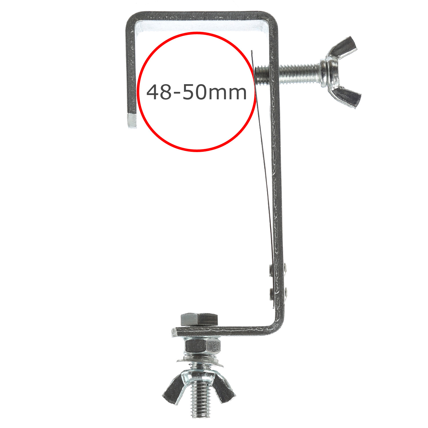 Theaterhaken 50kg Set CC-50 silber (5 Stück) - Montagehaken mit Schutzlippe - bis 50kg | DELTATRUSS