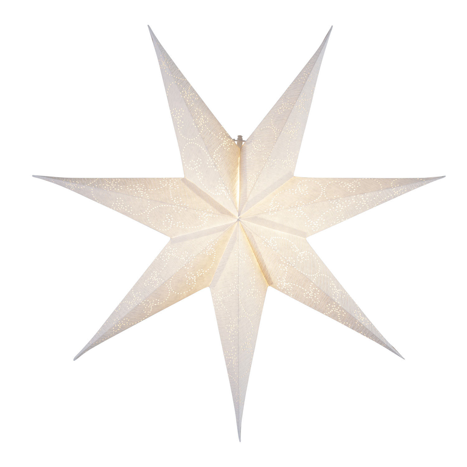 Papierstern "Decorus" - hängend - 7-zackig - Ø 63 cm - weiß