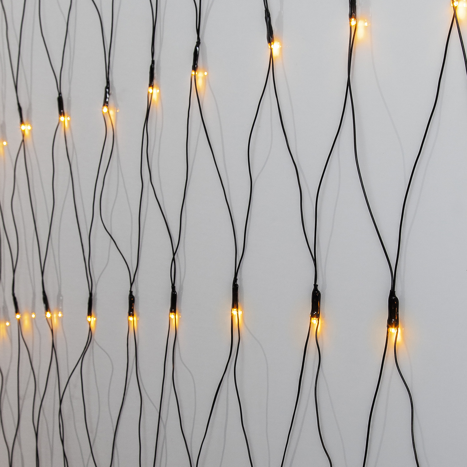 LED Lichternetz - Serie LED - outdoor - 200 ultra warmweiße LED - 3.00m x 3.00m - schwarzes Kabel