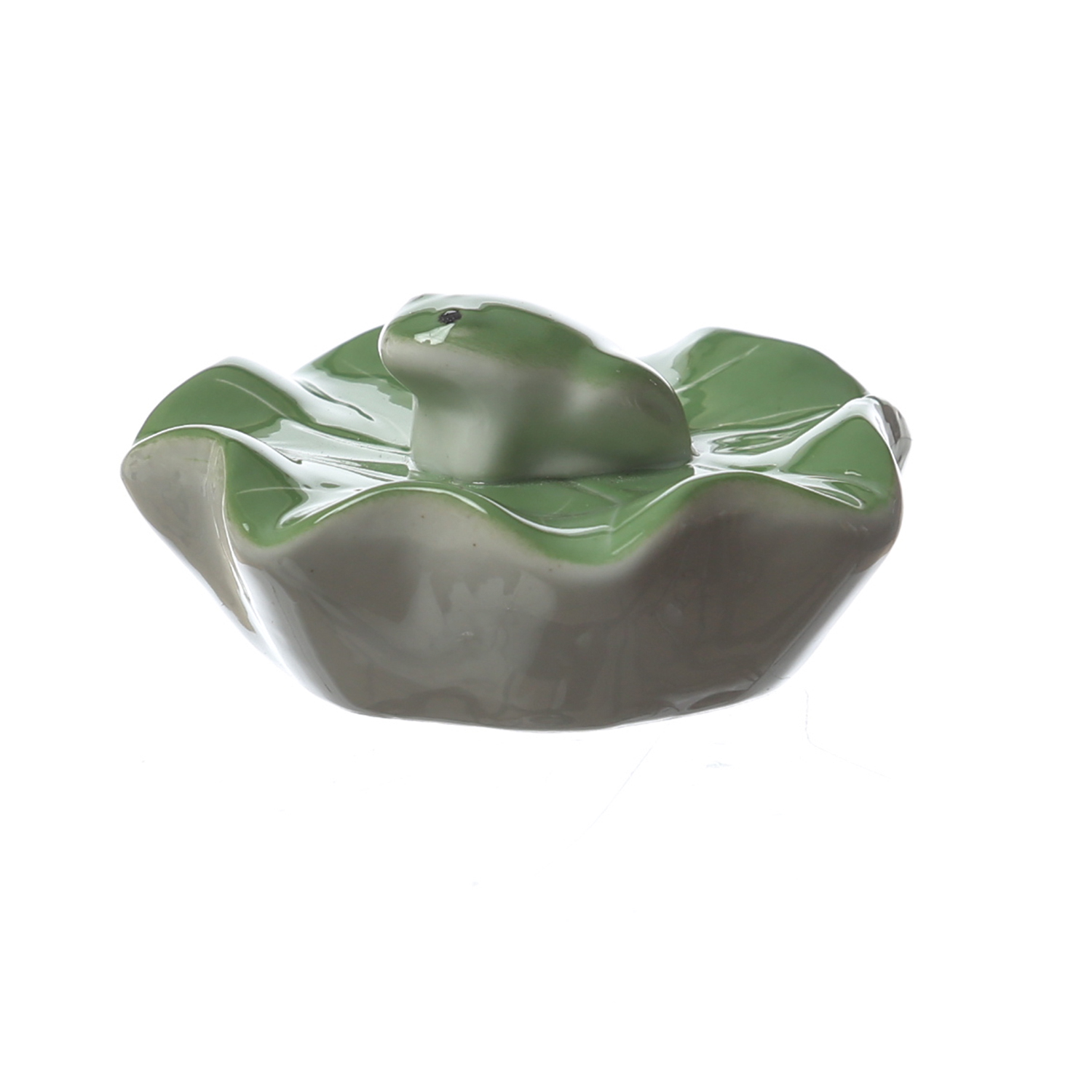 Teichdeko Frosch - schwimmender Frosch für Teich und Wasserschale - Porzellan - D: 7,8cm