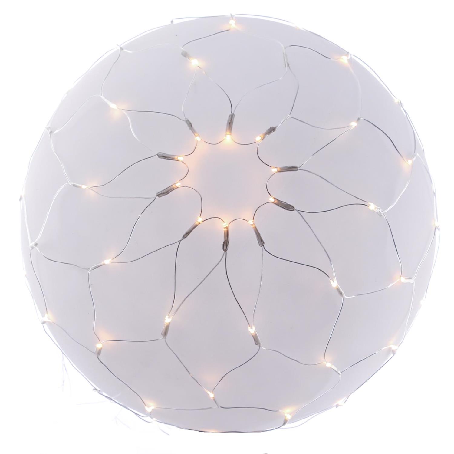 LED Lichternetz Buchsbaum - Blinkfunktion - 80 warmweisse-bernstein LED - D- 50cm - transparent