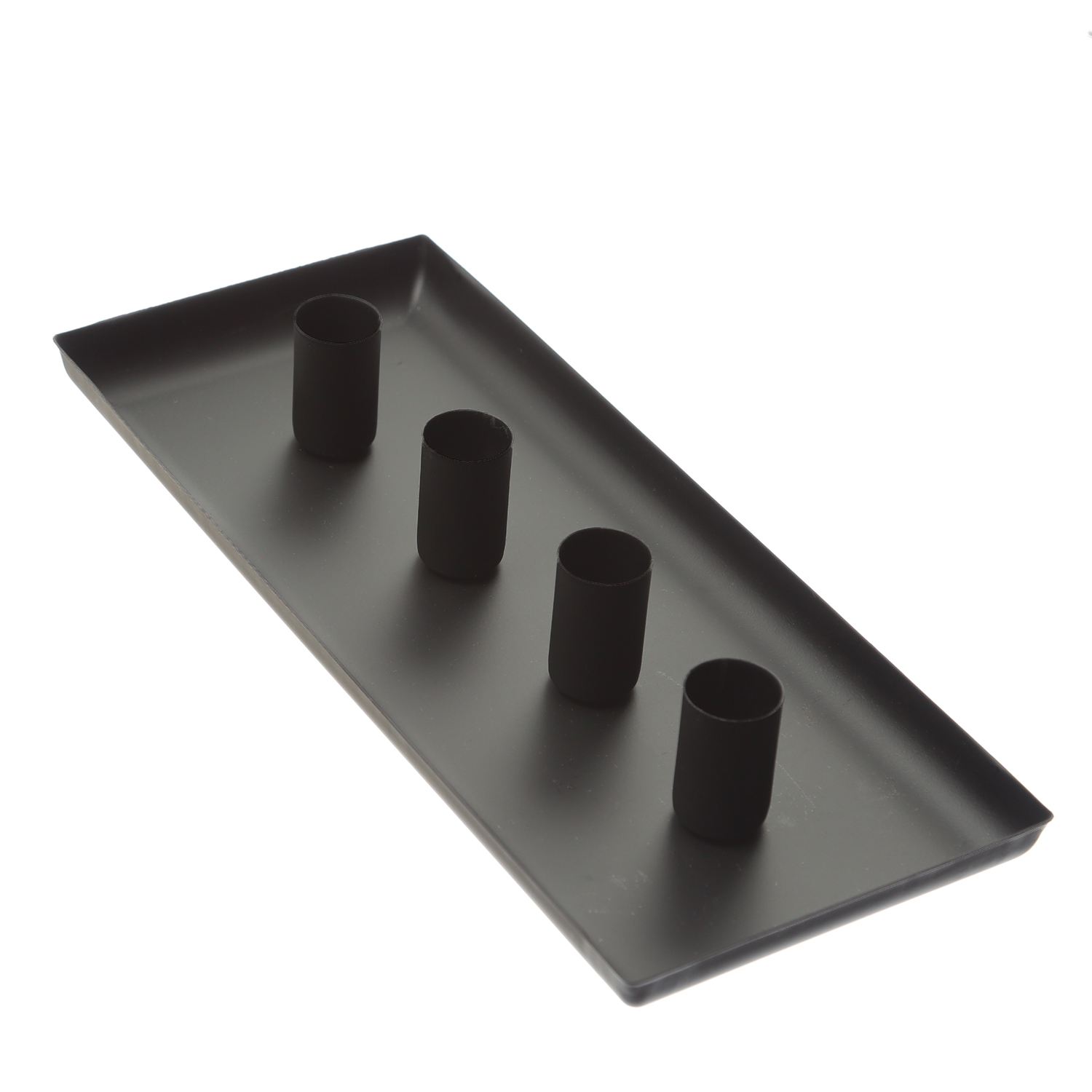 Stabkerzenhalter magnetisch - Kerzenständer für 4 Stabkerzen - Kerzentablett - 29x12cm - schwarz Stabkerzenhalter magnetisch - Kerzenständer für 4 Stabkerzen - Kerzentablett - 29x12cm - schwarz
