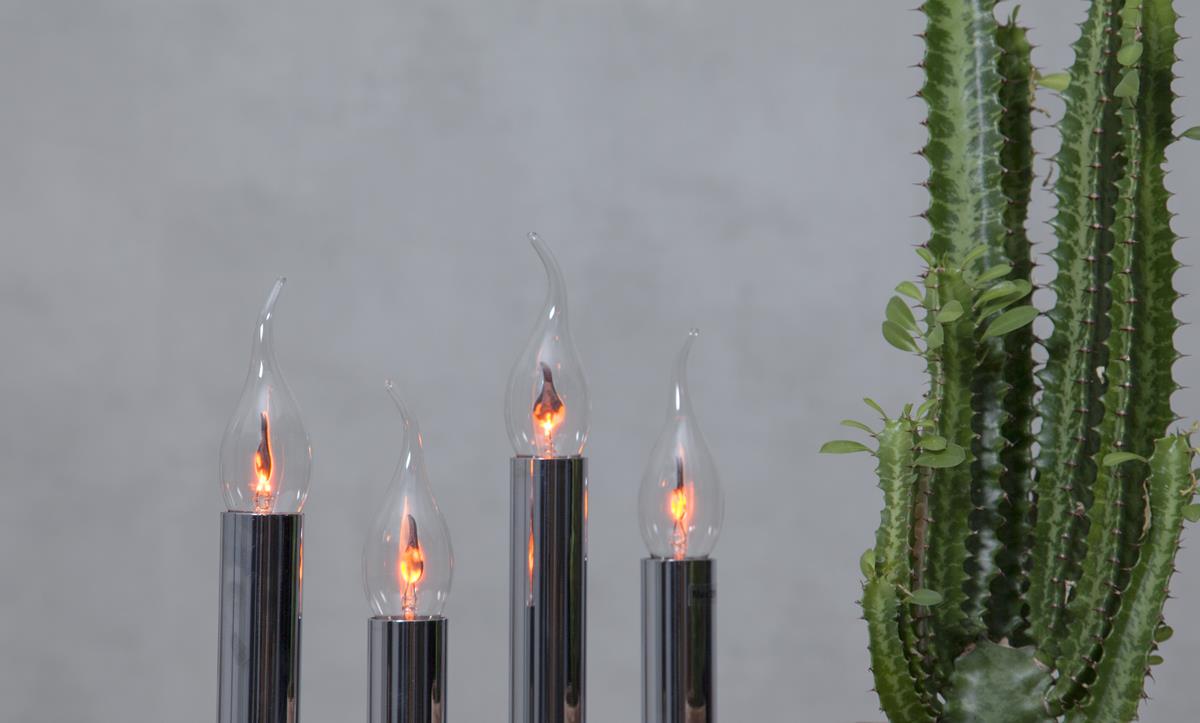 LED Tischleuchte - Standleuchte "Glans" - E14 - inkl. Leuchtmittel - H: 28cm, L: 27cm - silber