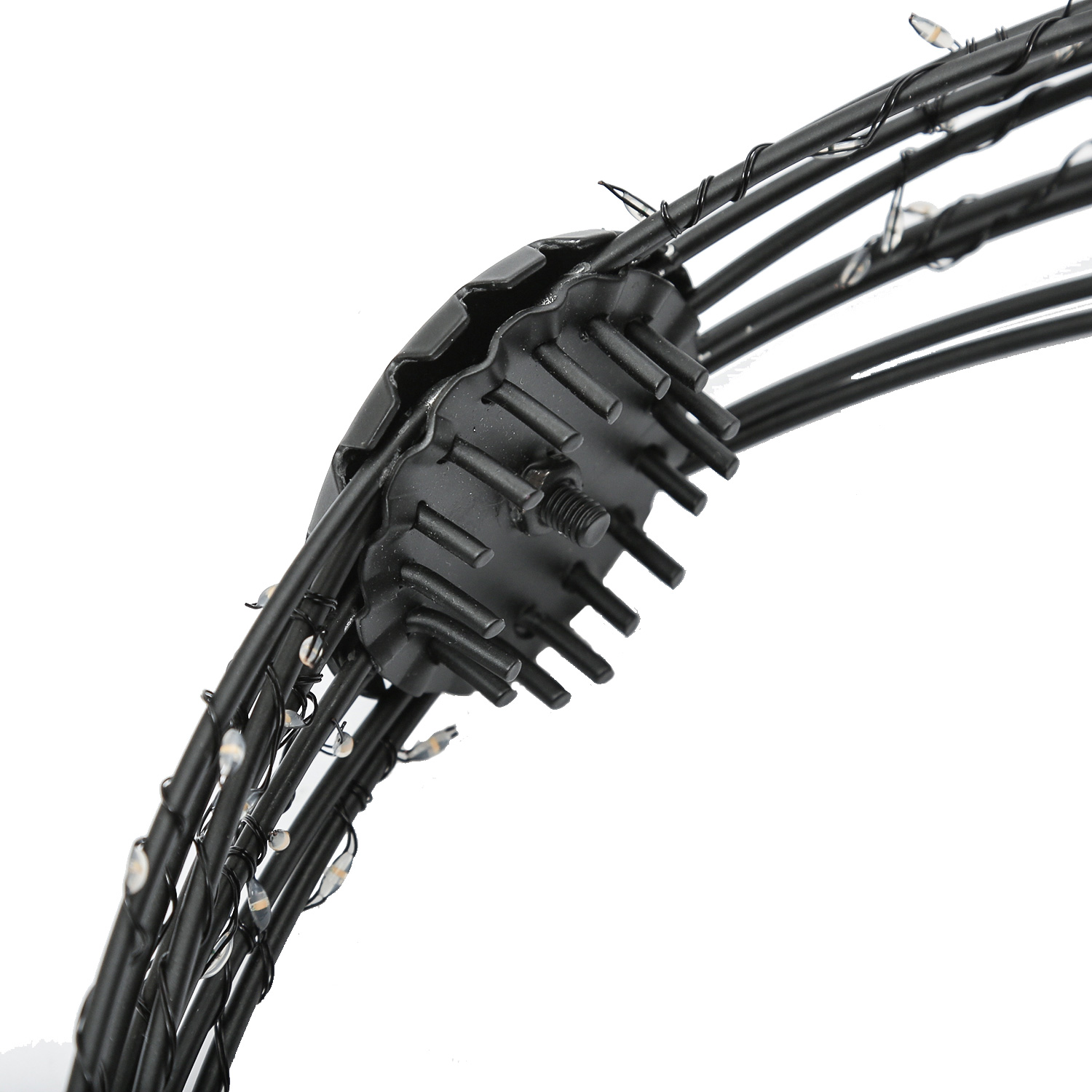 LED Drahtkugel - 3D Leuchtkugel - D: 28cm - 192 bernstein LED - faltbar - 8 Modi/Timer - Innen/Außen