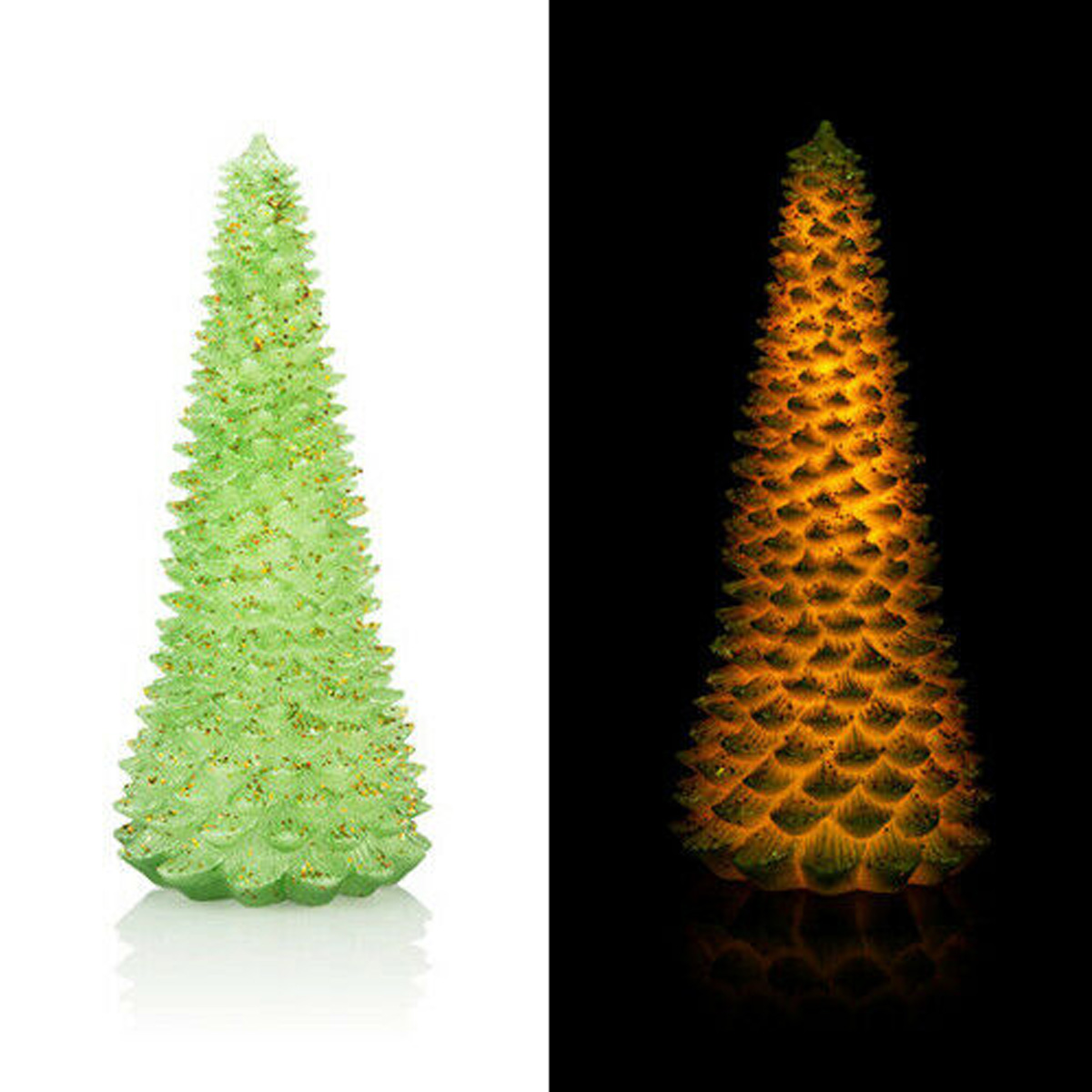 LED Tannenbaum mit Pailletten - LED beleuchtet - H. 45cm - Batteriebetrieb - grün