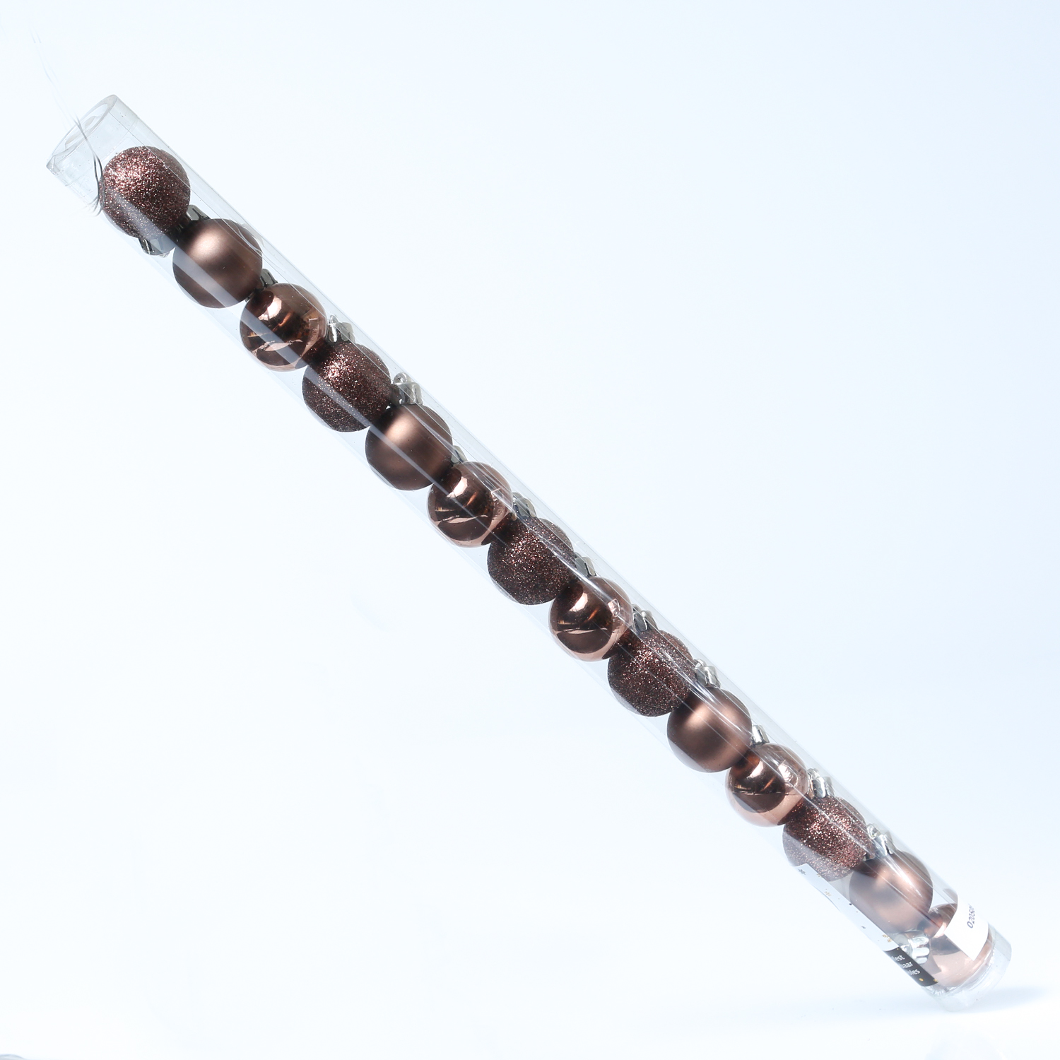 Christbaumkugel - Weihnachtskugel - bruchfest - D: 3cm - glänzend matt glitzernd - braun - 14er Set
