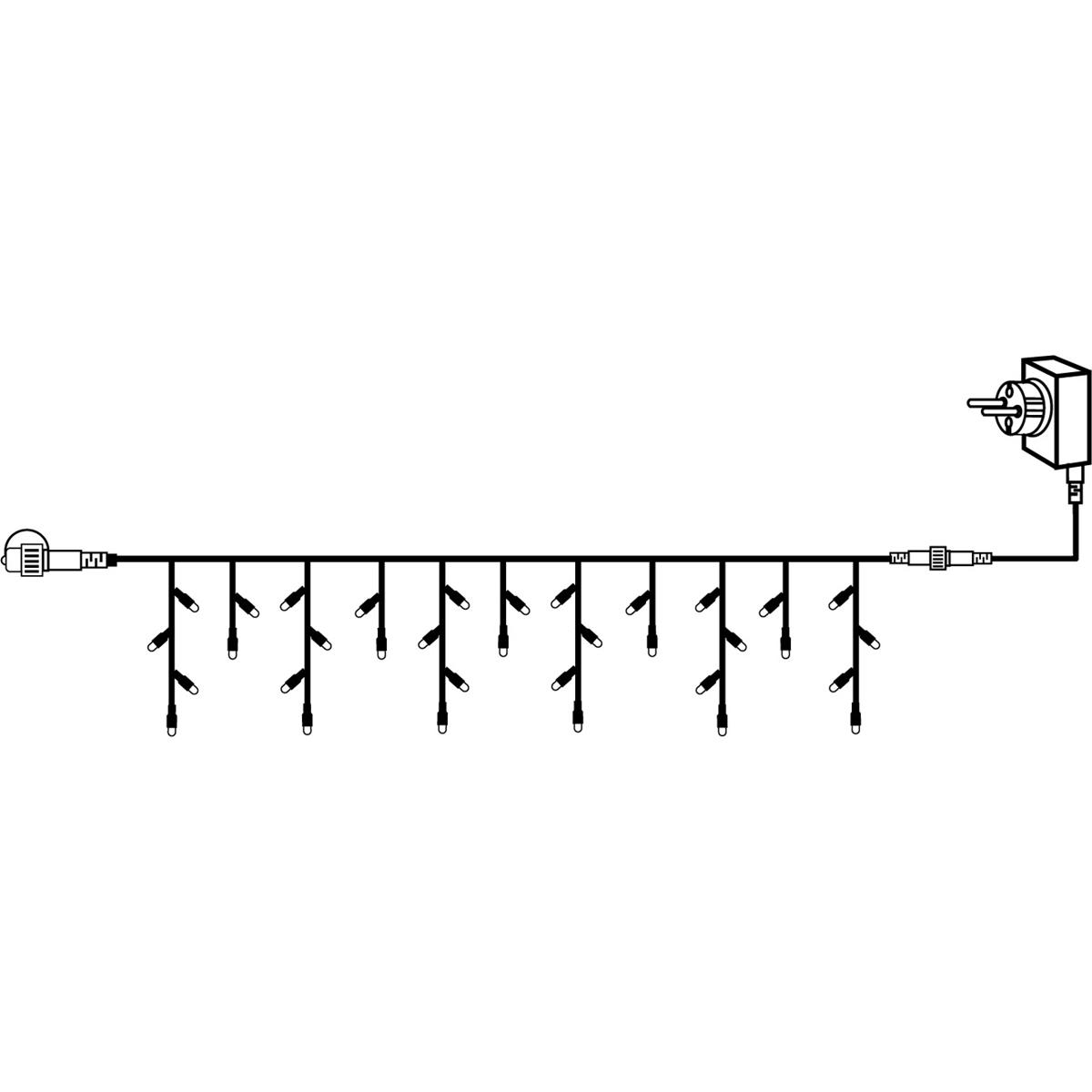System 24 Starterset - LED Lichtervorhang Eisregen mit Trafo - Icicle 3x0,4m - koppelbar - 49WW LED