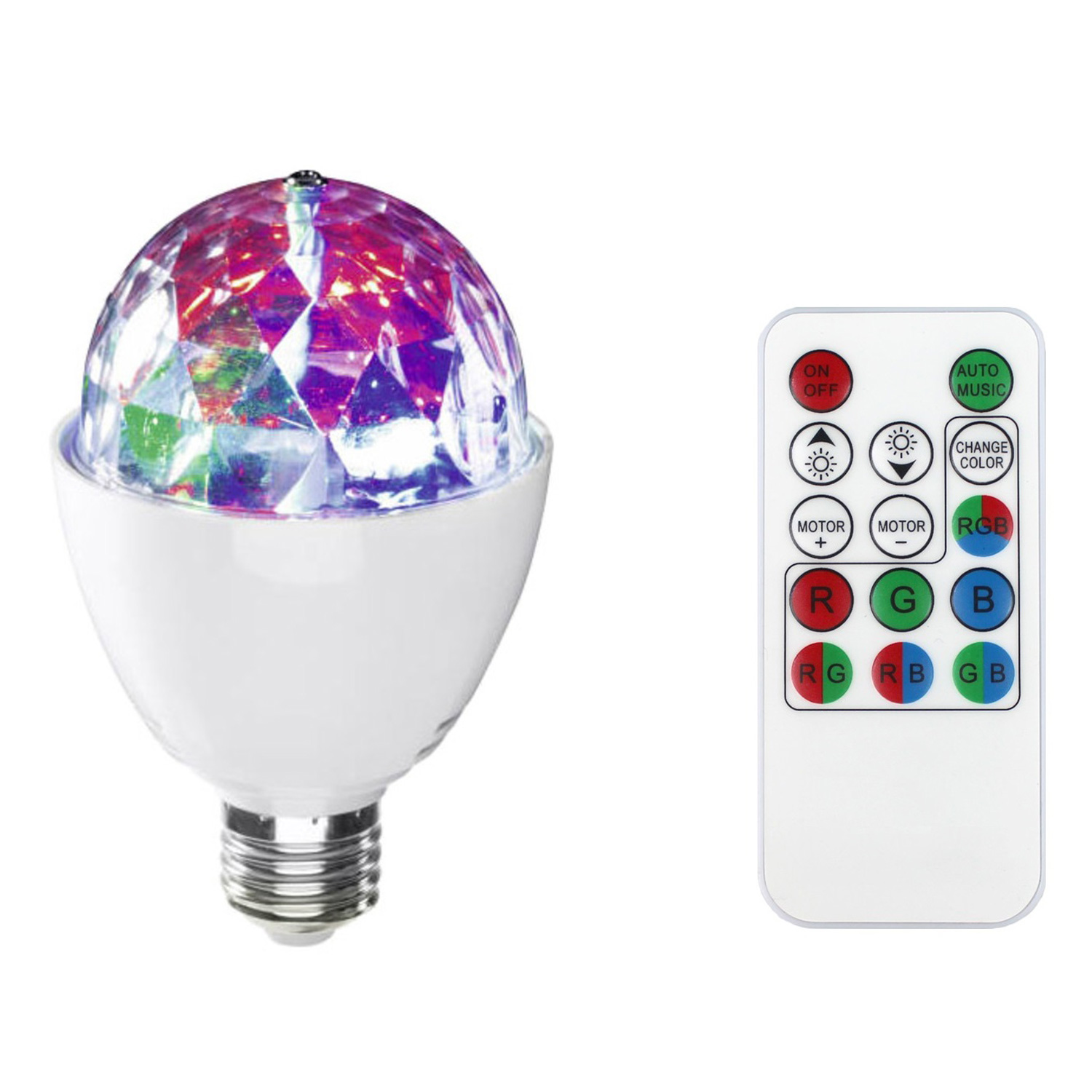 PARTY LAMP | E27 Fassung | einfacher, raumfüllender LED Partyeffekt | mit Fernbedienung