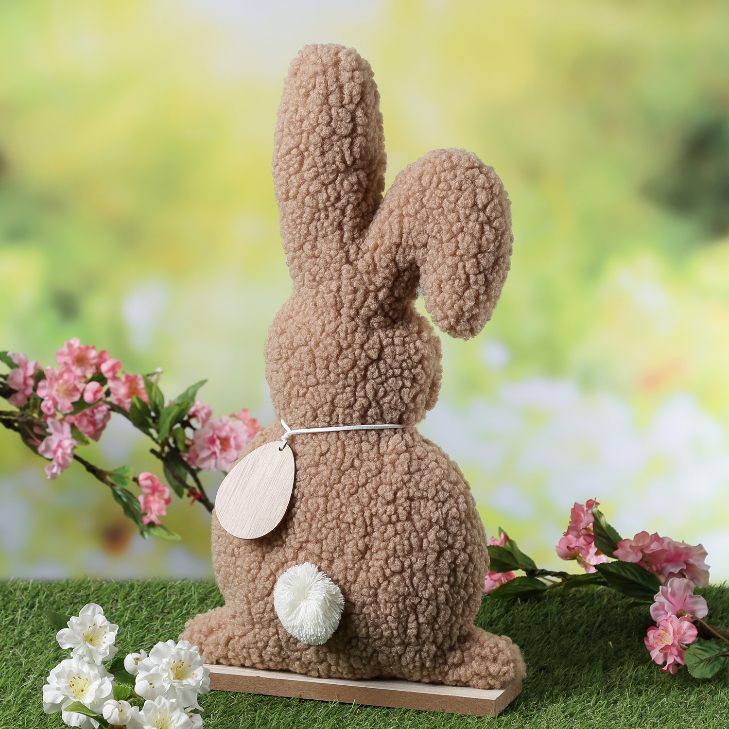 Hase Teddy - Dekofigur - Plüschhase mit nKnickohr - Frühlingsdeko - Ostern - H- 43cm - braun