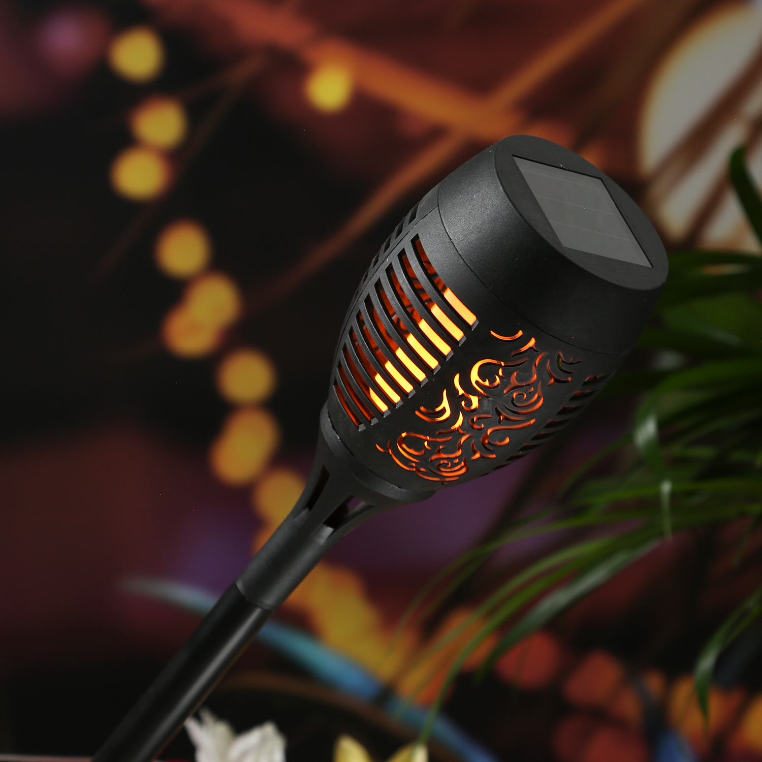 LED Solar Fackel FLAME - Gartenfackel - simulierter Flammeneffekt - H: 40cm - Lichtsensor - 1 Stück