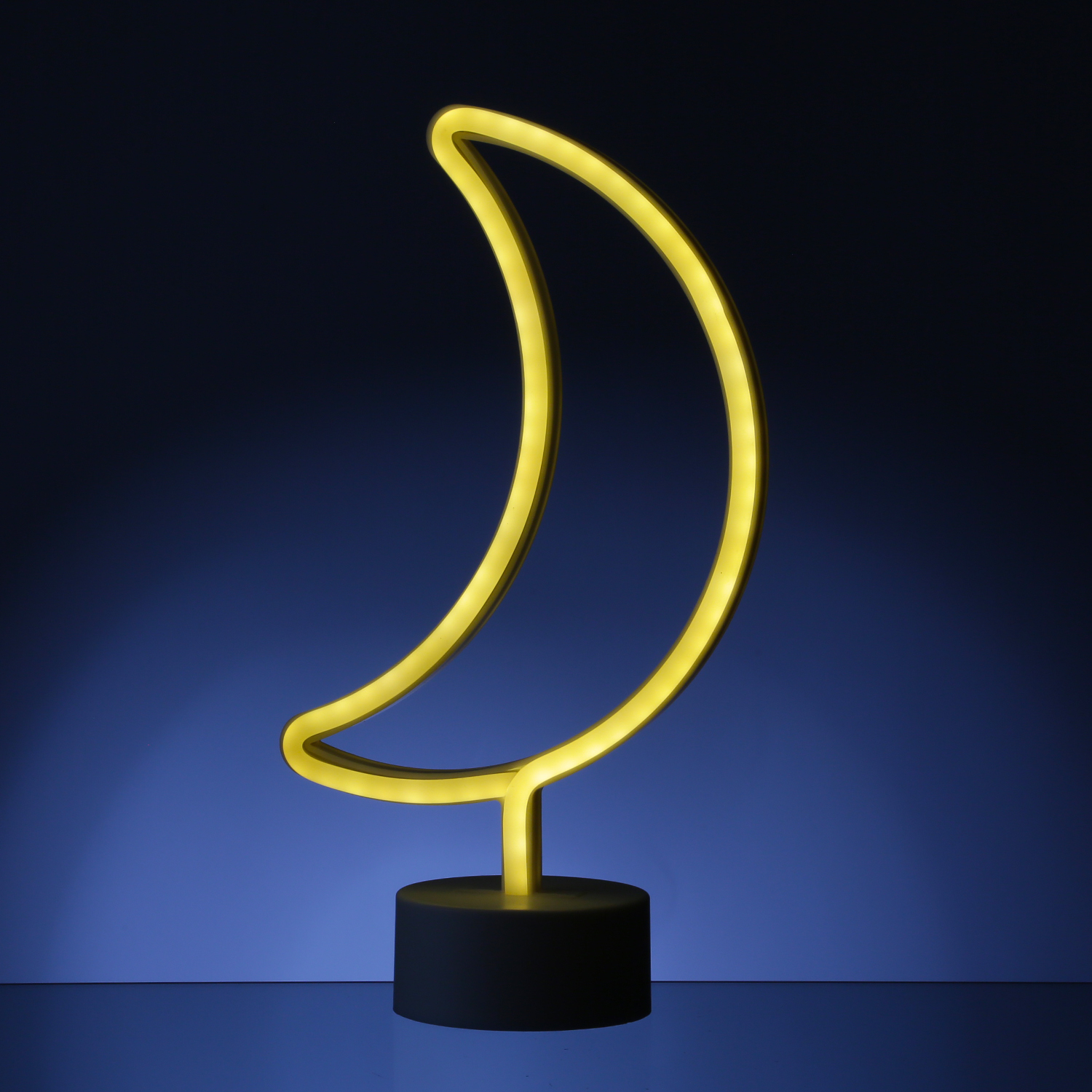 LED NEON Figur MOND - Dekoleuchte - H: 30cm - Batterie oder USB Betrieb - stehend - warmweiß