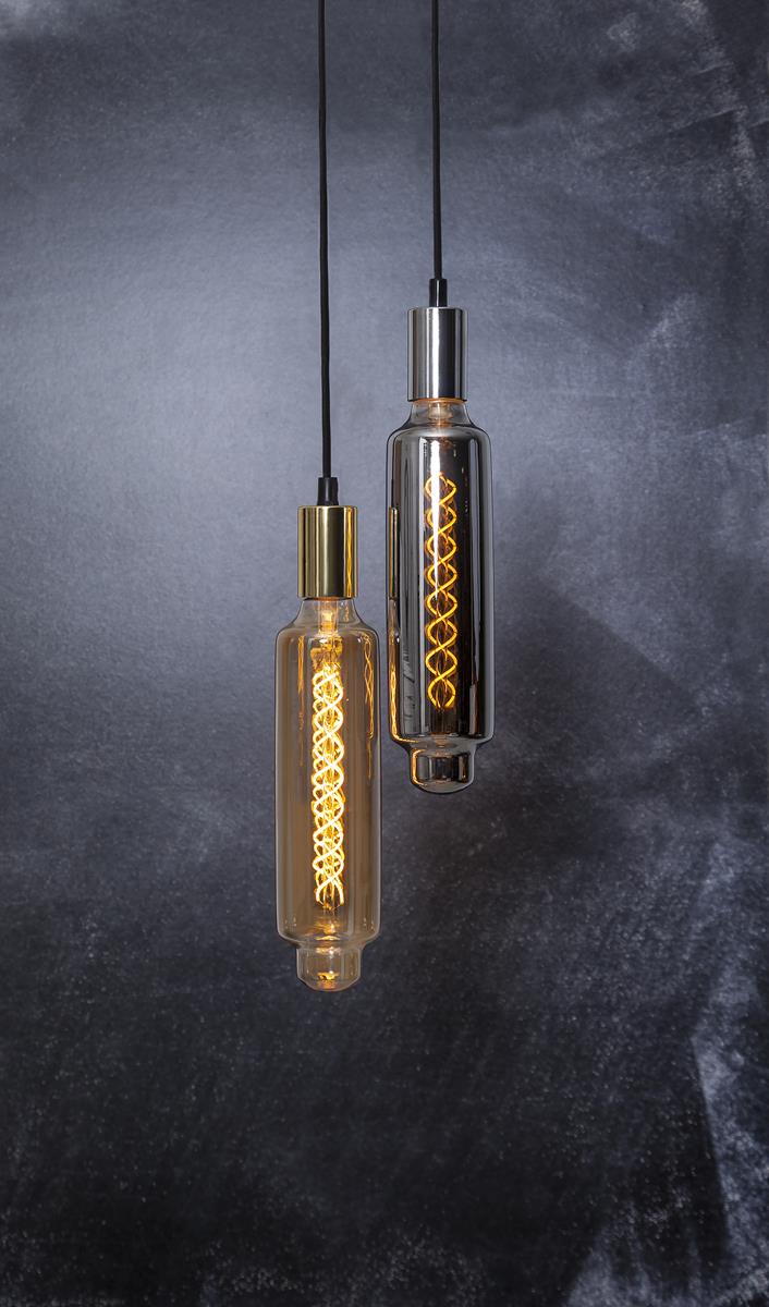 LED DEKO Leuchtmittel VINTAGE SPIRAL AMBER 310mm - E27 - 4,7W - WW 2000K - 190lm - dimmbar