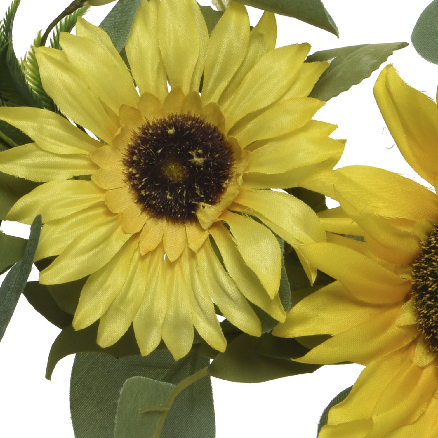 Sonnenblumenkranz - Dekoring mit Sonnenblumen und Eukalyptus - D: 40cm - gelb