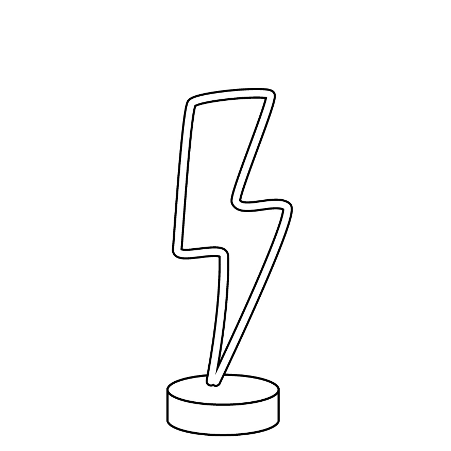 LED NEON Figur BLITZ - Dekoleuchte - H: 30cm - Batterie oder USB Betrieb - stehend - warmweiß