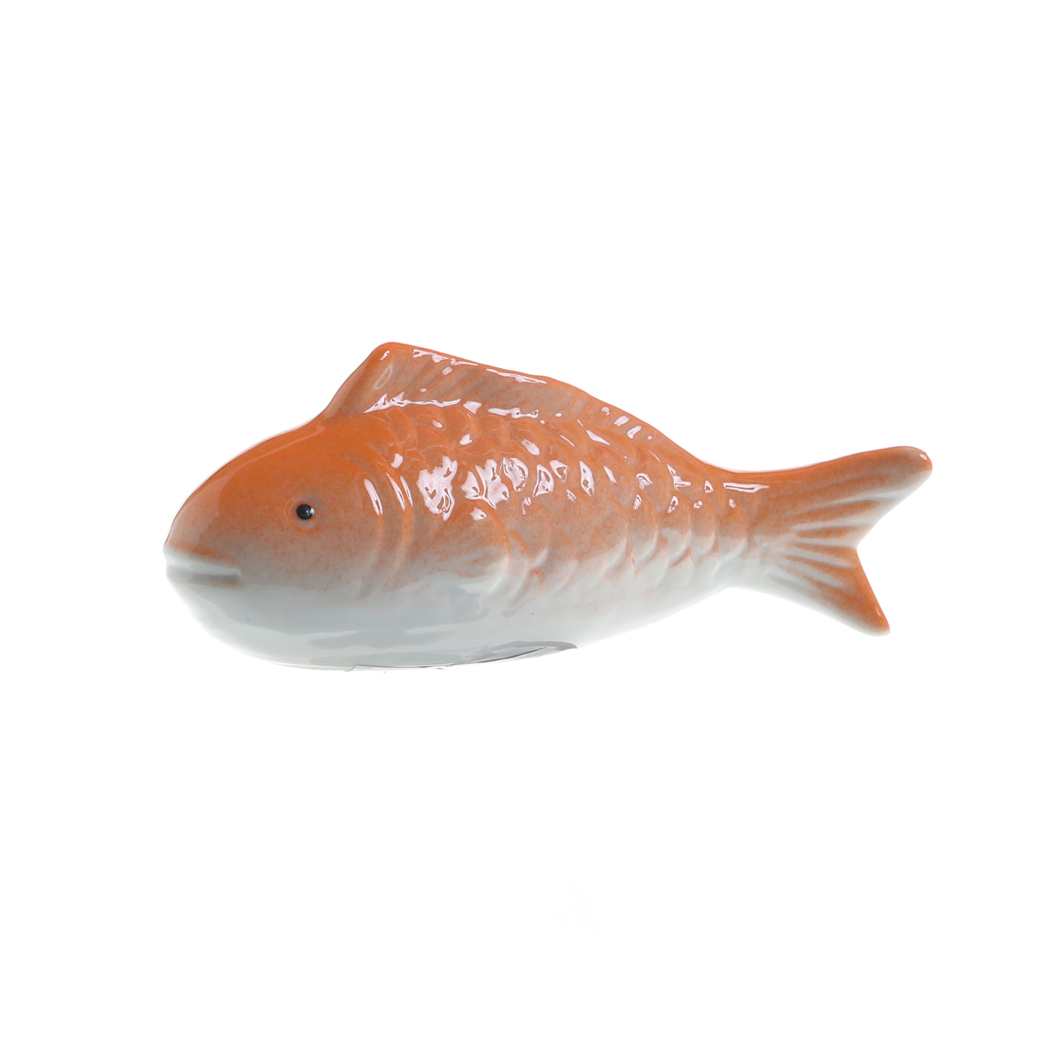 Teichdeko Fisch NIXE - Dekofigur - Porzellan - schwimmend - L: 15,5cm - orange